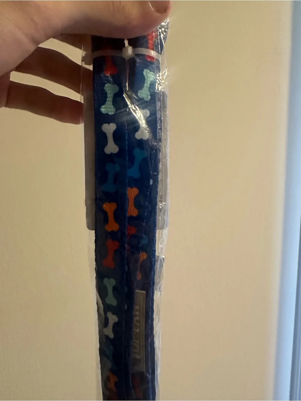 Top Paw Blue Nylon Leash with Multicolored Bone Design 6ft and 4ft